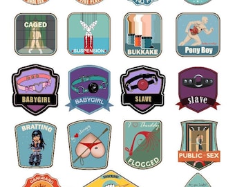 Kinky XXX Adult Merit Badge decals