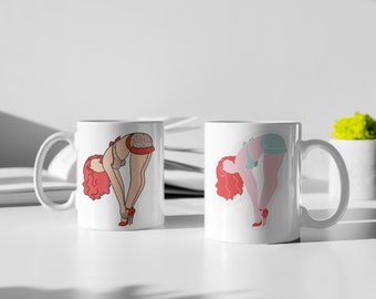 Redheads!  Coffee mug featuring an original image from the KTF Redhead Pinup artwork collection!