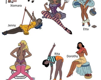 The BIPOC Collection Pinup Art Stickers – great for laptop, water bottle, notebook, car