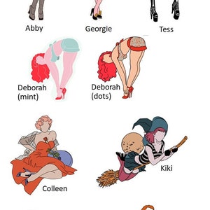 The Redhead Collection Pinup Art Stickers – great for laptop, water bottle, notebook, car