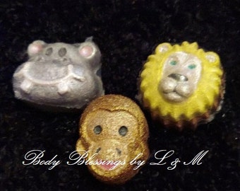 Wild Animal Trio 3.4 ozs each Novelty Bath Bomb Super Sudsy and Nourishing! Available in 70 Fragrances!