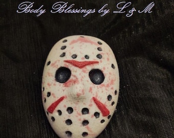 Scary Hockey Mask Killer Novelty Bath Bomb 4.3 oz  Turns Your Water Red Available in 70 Scents