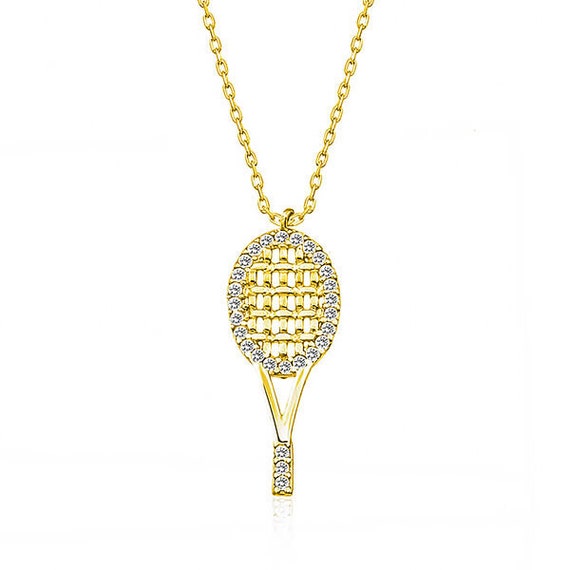 Tennis on sale racket necklace