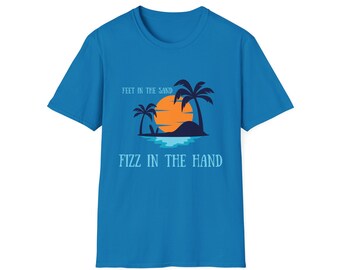 Toes in Sand Arbonne Tee, Fizz in Hand, Unisex Softstyle Cotton
