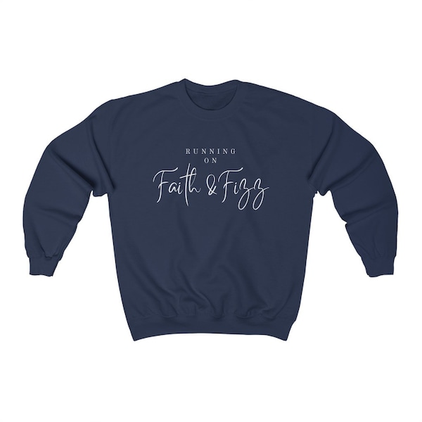 Running on Faith & Fizz - Heavy Blend Crewneck Sweatshirt - Unisex - Great Arbonne Team Gift!