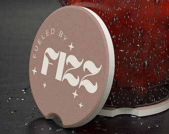 Fueled By Fizz Car Coaster - Absorbent Soapstone Auto Accessory