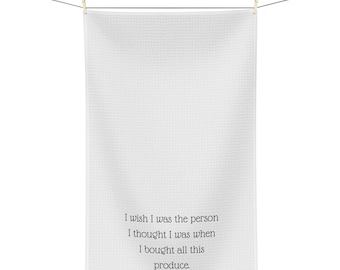 ALL THIS PRODUCE - funny kitchen towel - humor & homegoods - Microfiber Tea Towel