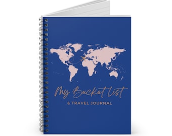 Bucket List Travel Journal - Spiral Notebook - Ruled Line