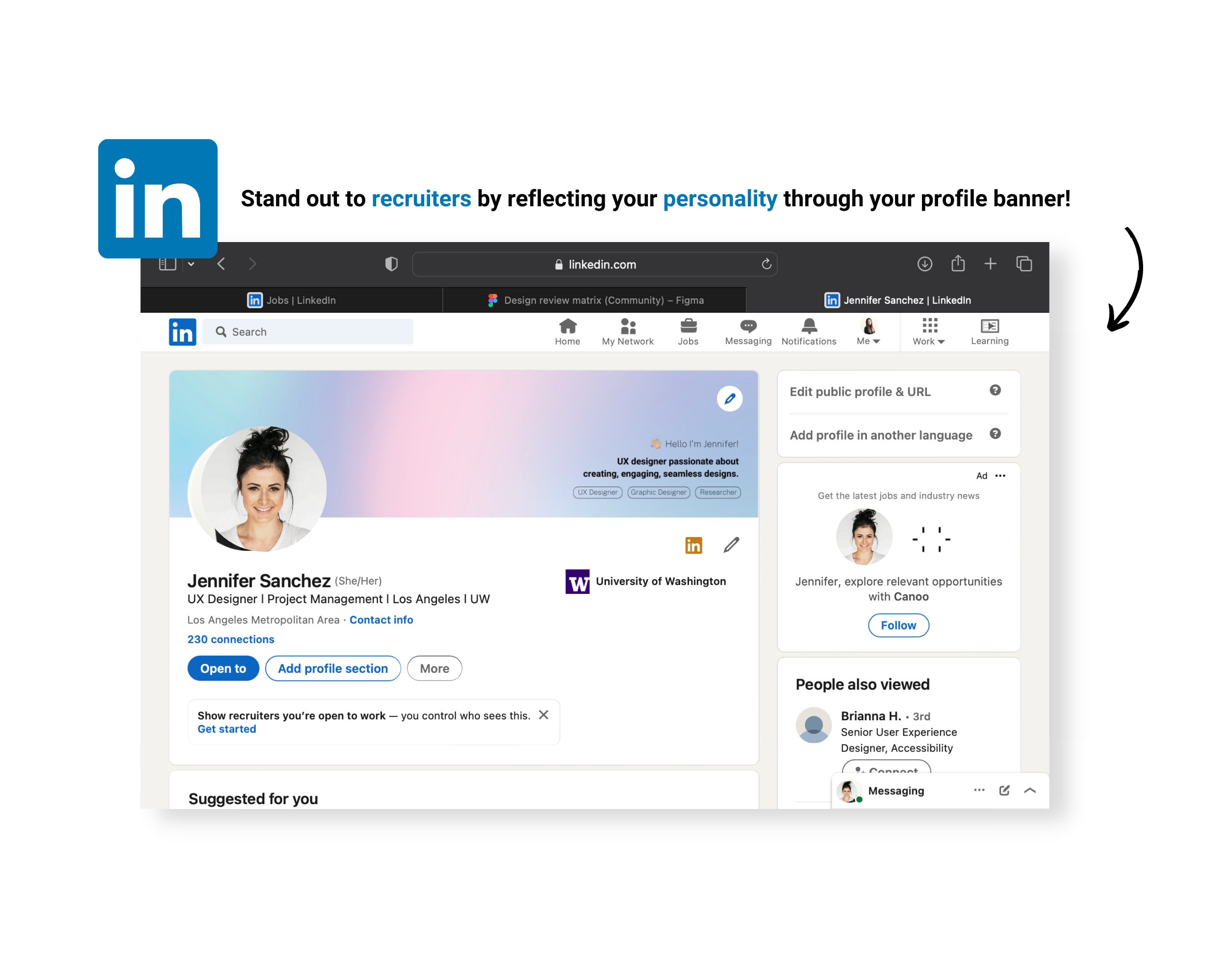 Linkedin Banner Canva, UX Designer Linkedin Banner, Linkedin Branding ... image.