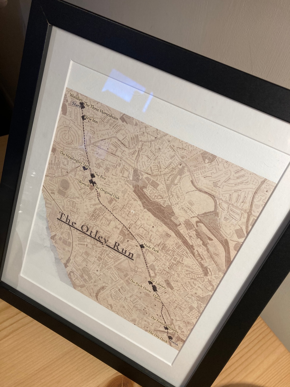 Otley Run Leeds West Yorkshire Map print only Etsy