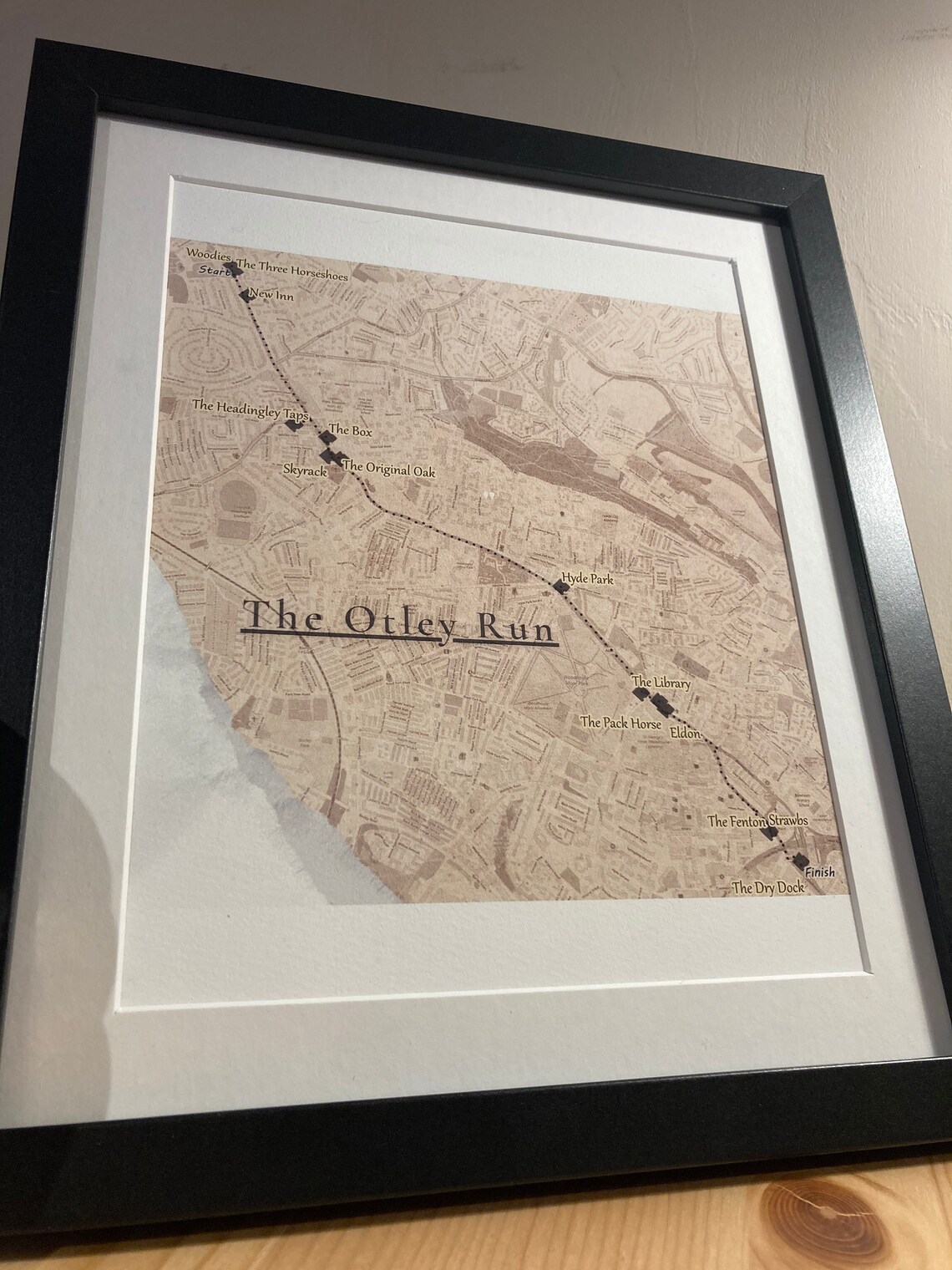 Otley Run Leeds West Yorkshire Map print only Etsy