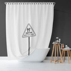Naked People Inside! Shower Curtain - funny shower curtain, bathroom decor, funny bathroom decor