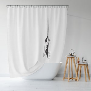 Just a Cat Shower Curtain - funny shower curtain, funny cat shower curtain, cat lover bathroom