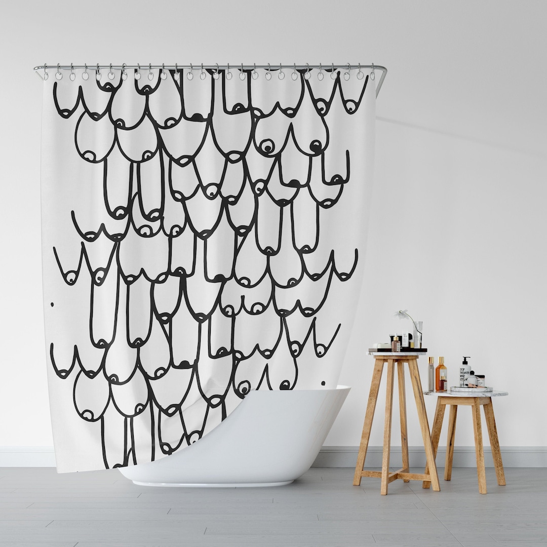 Raining Boobies Shower Curtain Boobs Shower Curtain, Boobies Shower