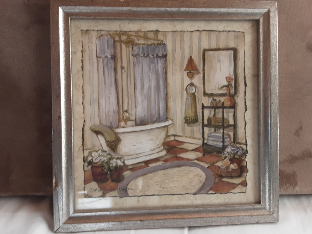 Vintage Bathroom Wall Decor 11.5 X 15 2styles Etsy