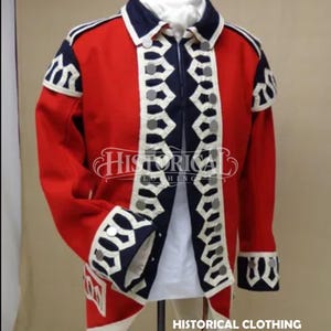 Grenadier Coat Madder Red Navy Facings 18th Century Military Uniform