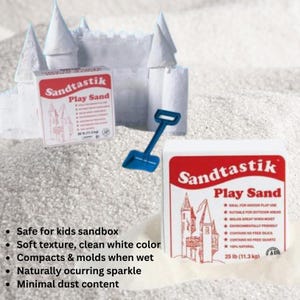 Sandtastik Sicherer Spielsand, 11,3 kg (25 lb) Sack. Weißer Spielsand für Sandkasten, Tisch und sensorisches Basteln. Für Kinder