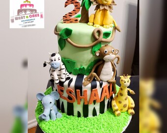 Fondant Jungle Cake Etsy