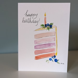 Carte de Voeux Anniversaire, tranche de gateau