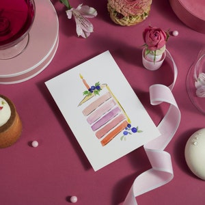Carte de voeux: Tranche de gateaux d'anniversaire