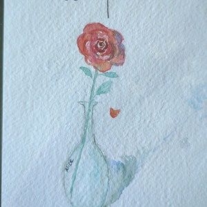Aquarelle originale, Carte d'affirmation: Carpe Diem.