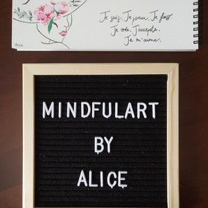 Carte d'affirmation: Je suis. Je peux. Je fais. Je crée. J'accepte. Je m'aime.