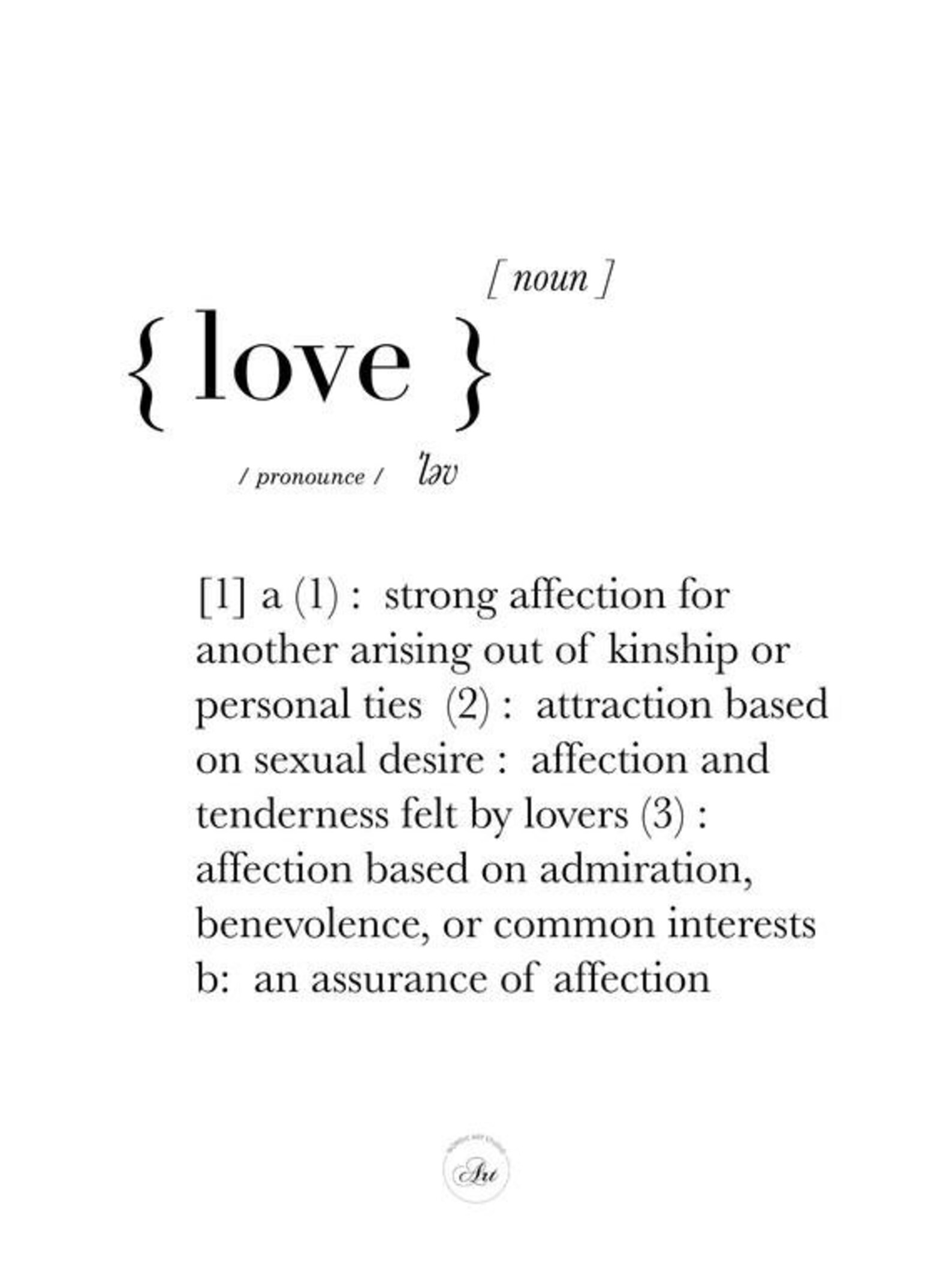 Definizione love definition love quadro printables art Etsy