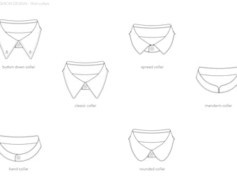 Bibliotheek met vectoroverhemdkragen voor Adobe Illustrator