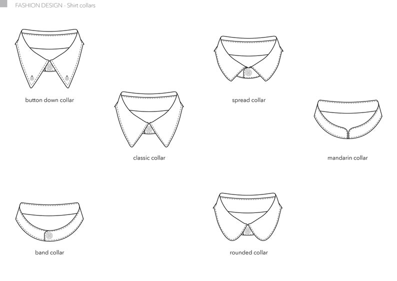 Vector Shirt Collars Library for Adobe Illustrator - Etsy