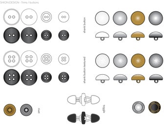 Vector buttons library for Adobe Illustrator
