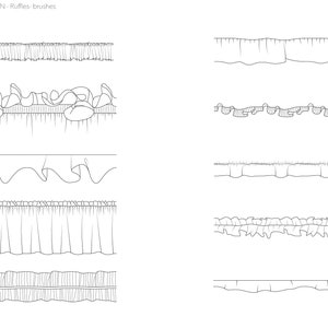 Vector ruffles library for Adobe Illustrator