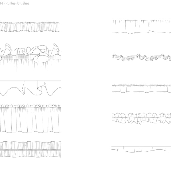 Vector ruffles library for Adobe Illustrator