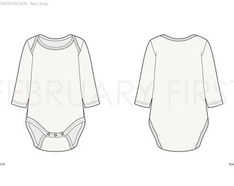 Basisbabykleding - Adobe Illustrator-sjabloon