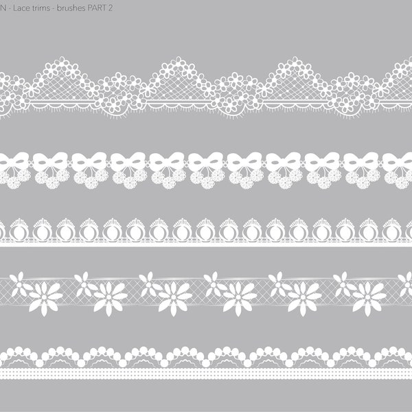Vector lace trims library for Adobe Illustrator PART 2