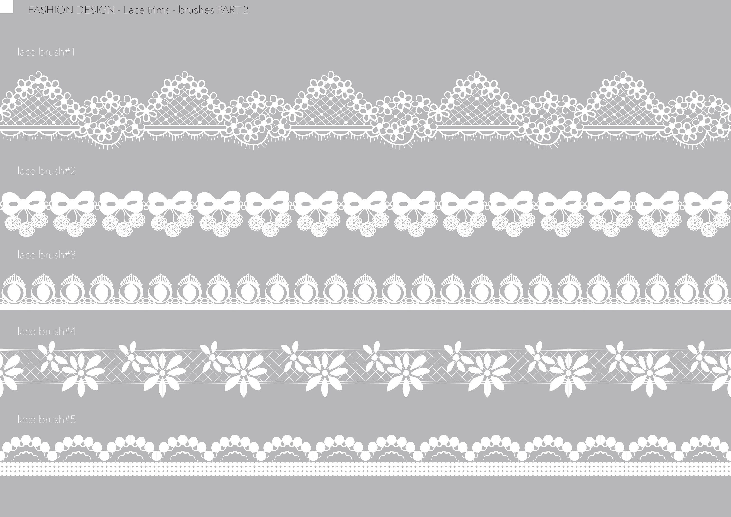 Vector lace trims library for Adobe Illustrator PART 2