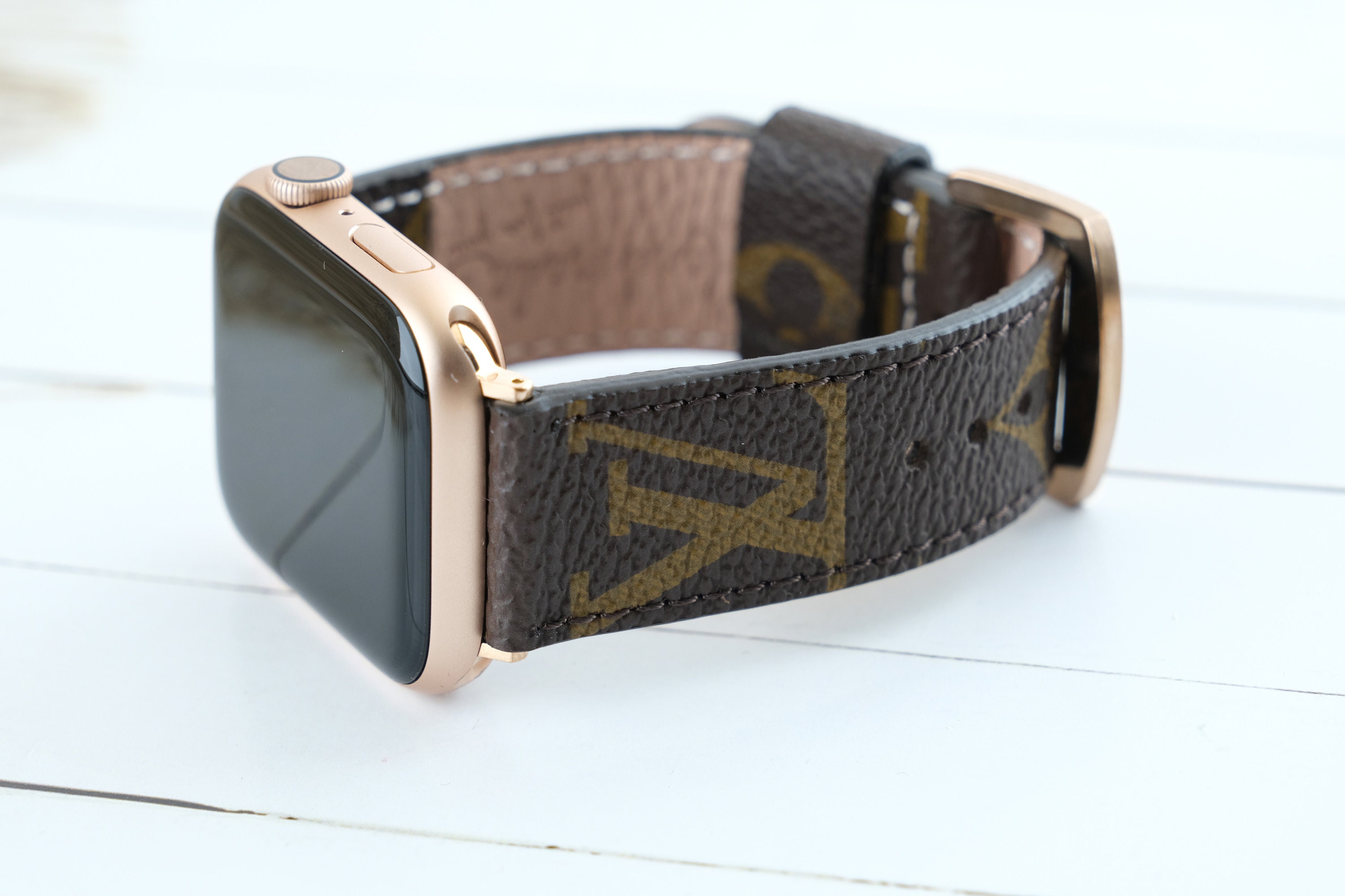 Louis Vuitton monogram leather strap for watches brown & green 20mm - Louis  Vuitton