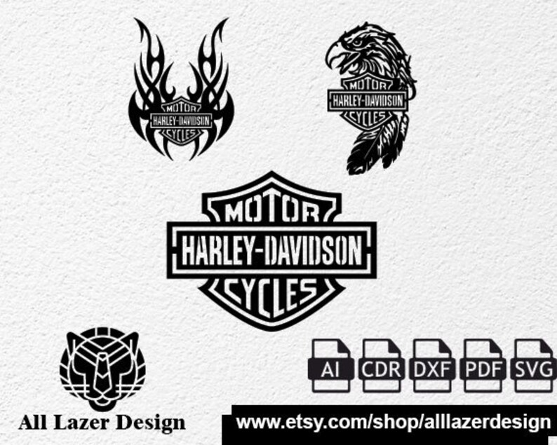 Harley Davidson Symbols laser cut svg dxf files wall sticker Etsy
