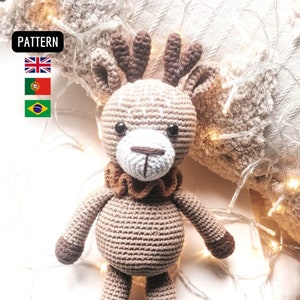 PATTERN Amigurumi reindeer Crochet, PDF with images (english and portuguese)