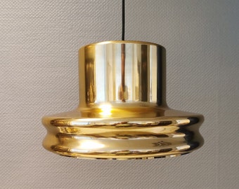Brass Hanging Lamp, 1970s Swedish Design, E26/E27 Socket