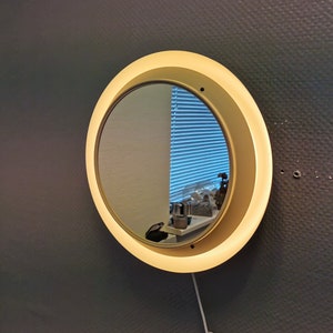 EXTREMELY rare Bent Karlby mirror lamp, model Reflex, produced by Lyfa 1970. Danish, design, retro, vintage, unique, rare