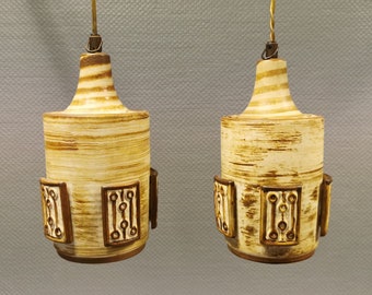 Ceramic hanging lamps from Danish Søholm, estimated 1960s.