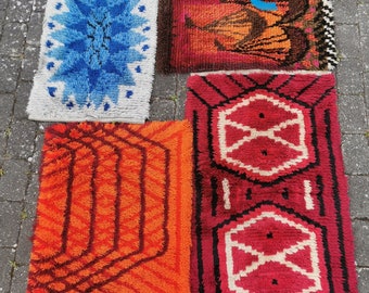 Beautiful old Swedish handmade rya rug in wool, estimated 1960s.