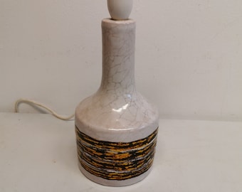Italian table lamp in beautiful cracked glaze (it's not broken, that's how they're made) Estimated 1960s, design, retro, vintage, Italian
