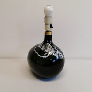 Rare art glass table lamp designed by Michael Bang and manufactured by Holmegaard in Denmark from 1973-1976. Danish, retro, vintage, design