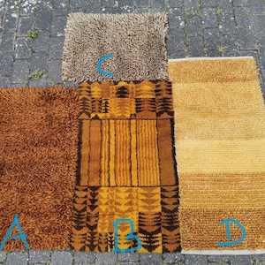 Beautiful old Swedish handmade rya rug in wool, estimated 1960s.