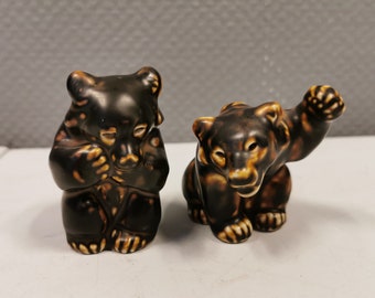 Two Royal Danish porcelain bears by Knud Kyhn