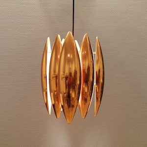 Extremly design lamp, model Kastor in solid copper, designed by Jo Hammerborg in 1969 and produced by Fog and Mørup.