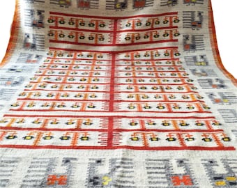 Extra large Nieznany signed rug for Wanda Kraków from 1950-60s Poland