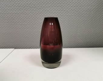 Amethyst Mouth-Blown Glass Vase by Tamara Aladin, Finland 1960s