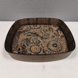 Large Royal Copenhagen Faience dish from the Baca series, designed by Niels Thorsson.